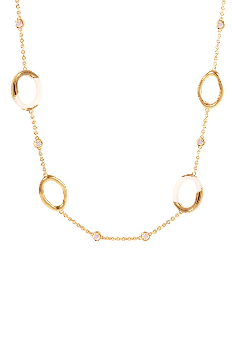 Time Ripples Necklace, Alternate, color, White & Gold