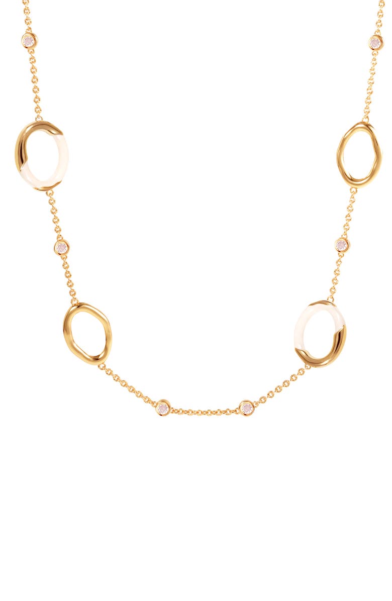 RC RETRO CHIC Time Ripples Necklace, Alternate, color, White & Gold