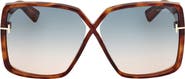 TOM FORD Yvonne 63mm Oversize Gradient Butterfly Sunglasses