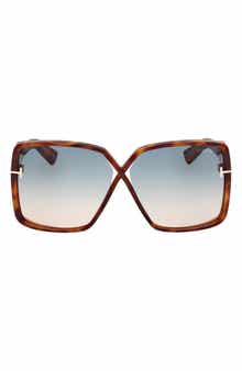 Yvonne 63mm Oversize Gradient Butterfly Sunglasses