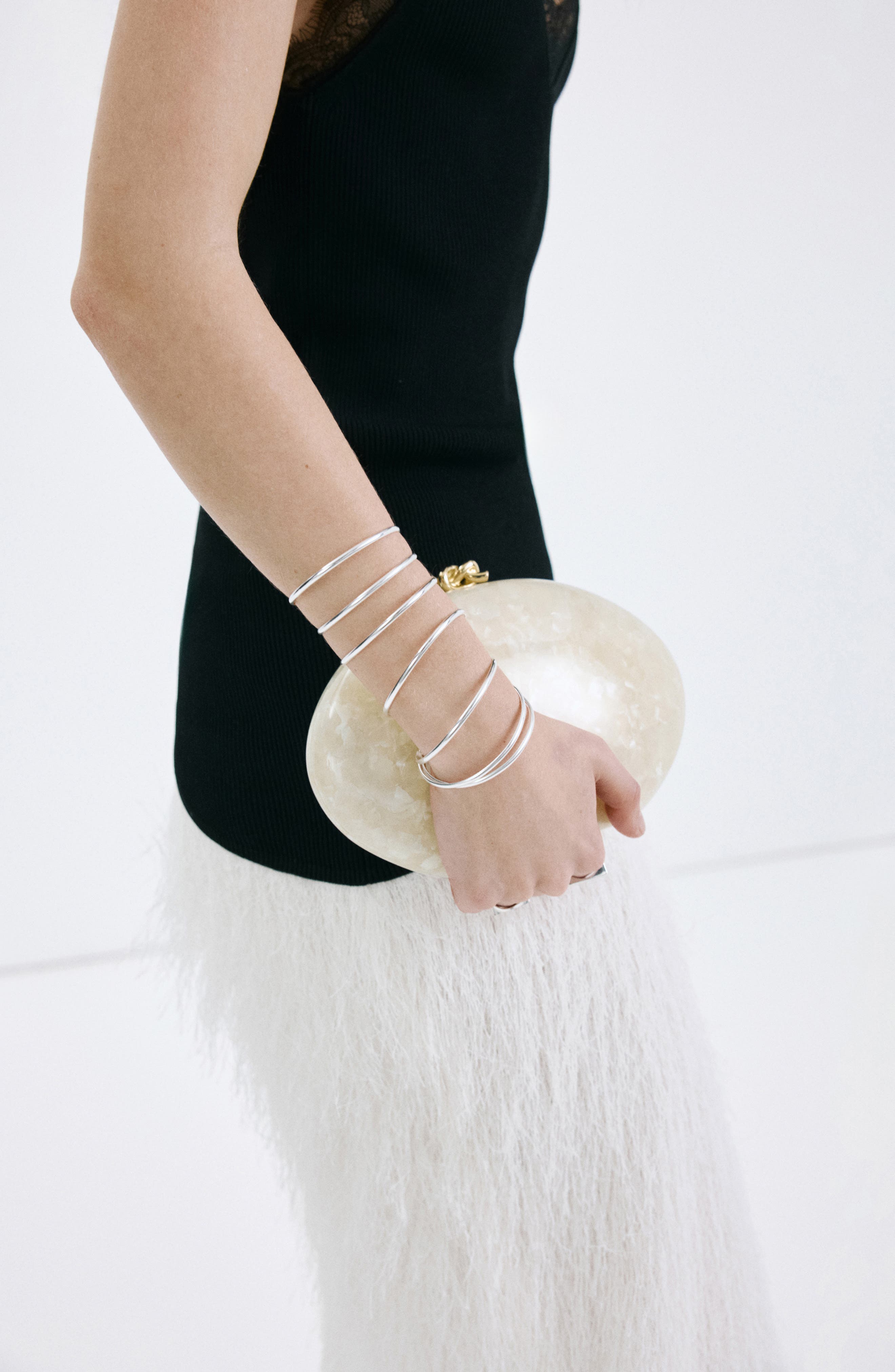 Pearl Effect Clutch, Alternate, color, IVORY WHITE