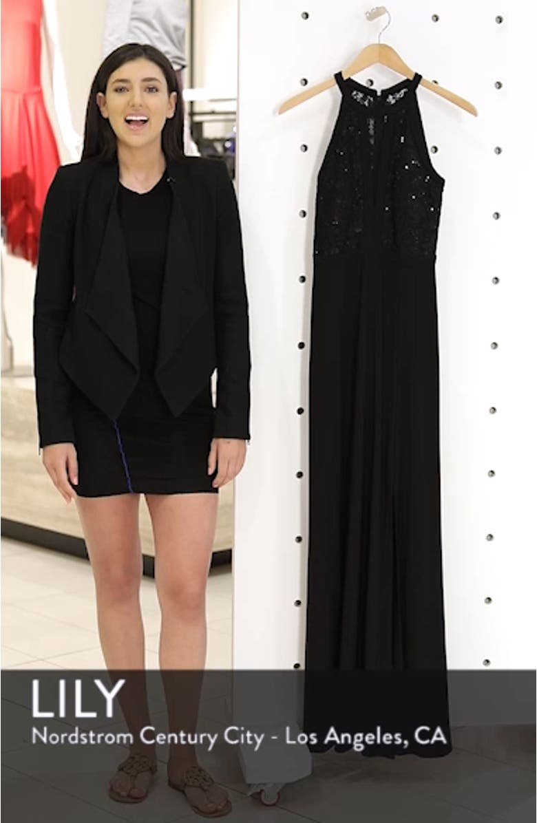 Lace & Jersey A-Line Gown, sales video thumbnail