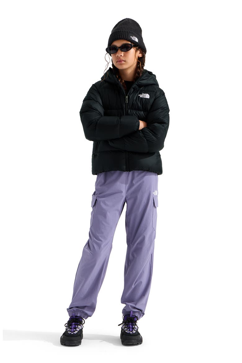 Kids' Hydrenalite Down Hooded Jacket, Alternate, color, TNF BLACK