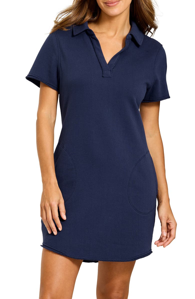 Tommy Bahama Marina Del Mar Cotton Brushed Fleece Minidress, Main, color, Coastline