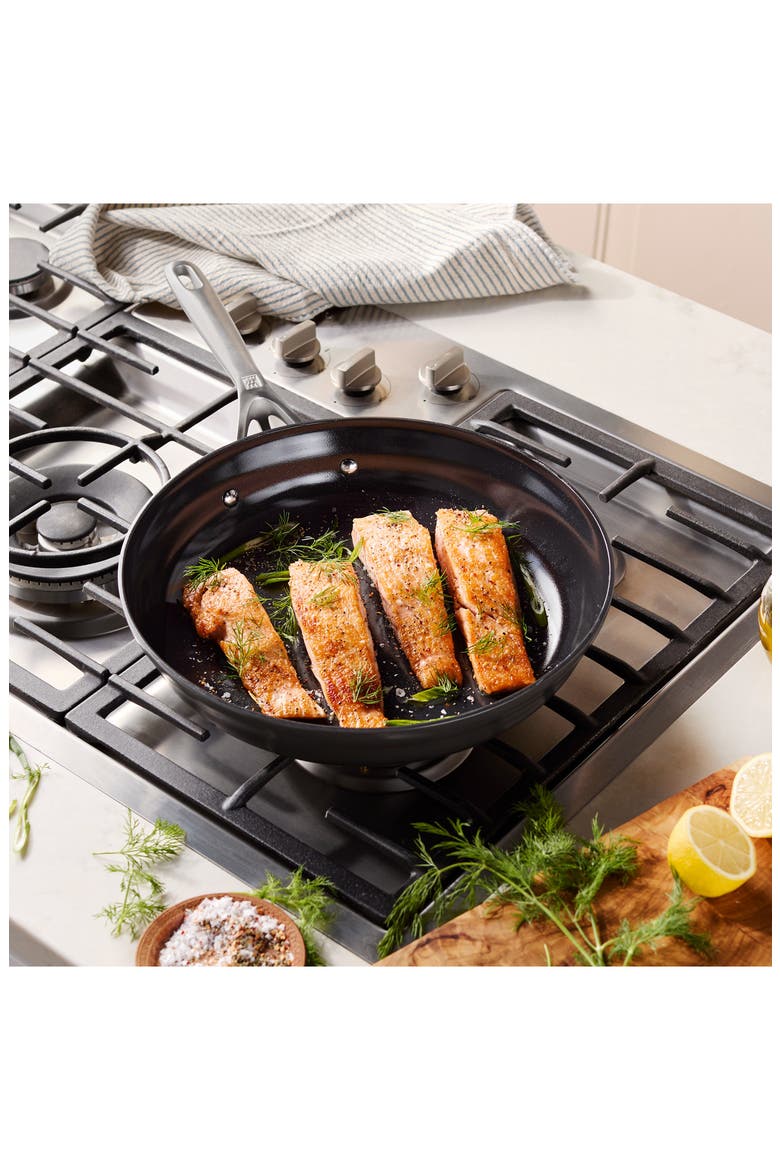 Motion Ceramic Hard Anodized Nonstick 12-Inch Fry Pan, Alternate, color, BLACK