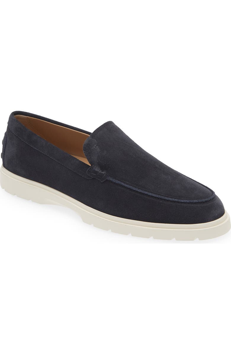 Tod's Suede Loafer, Main, color, Blue