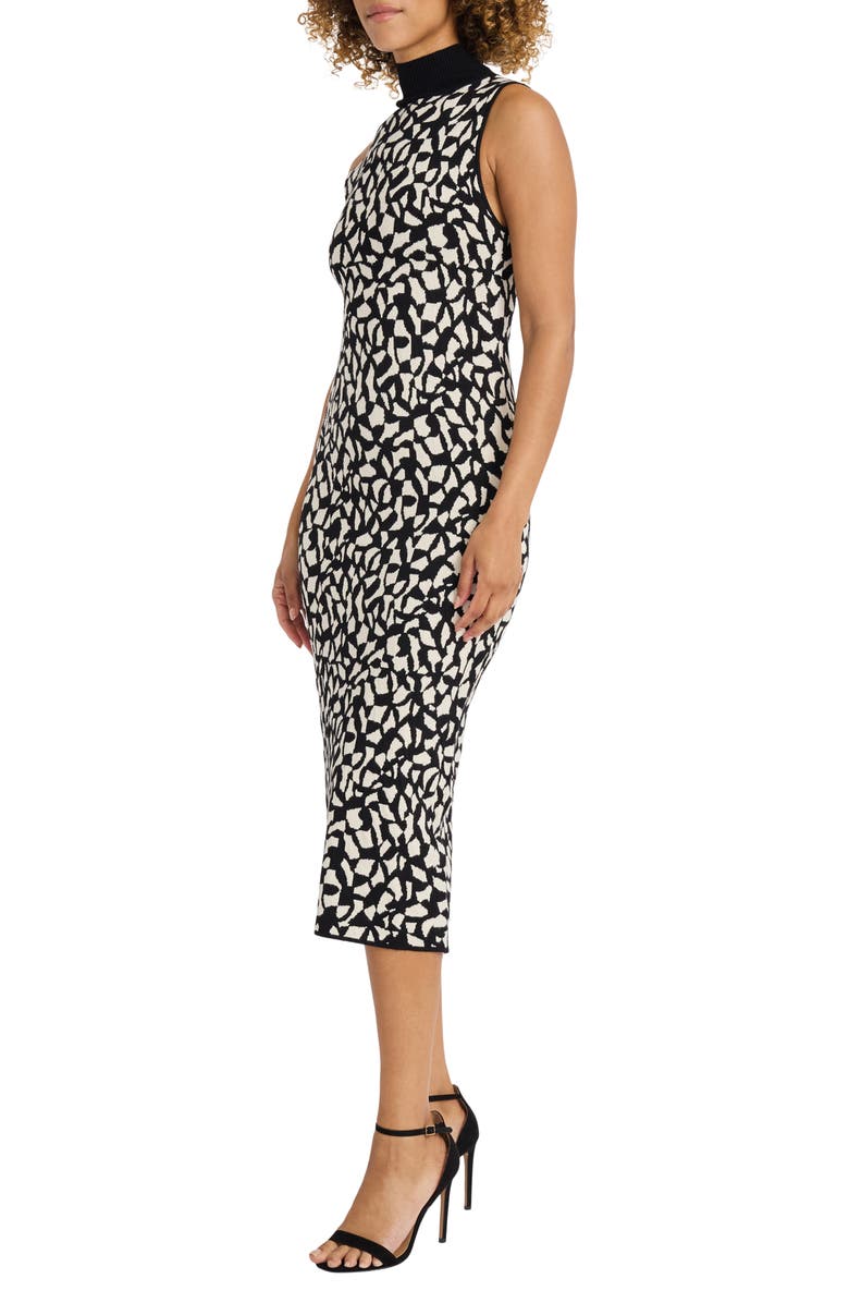 Maggy London Rib Neck Sleeveless Jacquard Midi Sweater Dress, Alternate, color, 