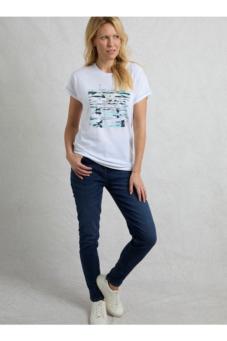 Beach Run Front Print Graphic T-Shirt, Alternate, color, White