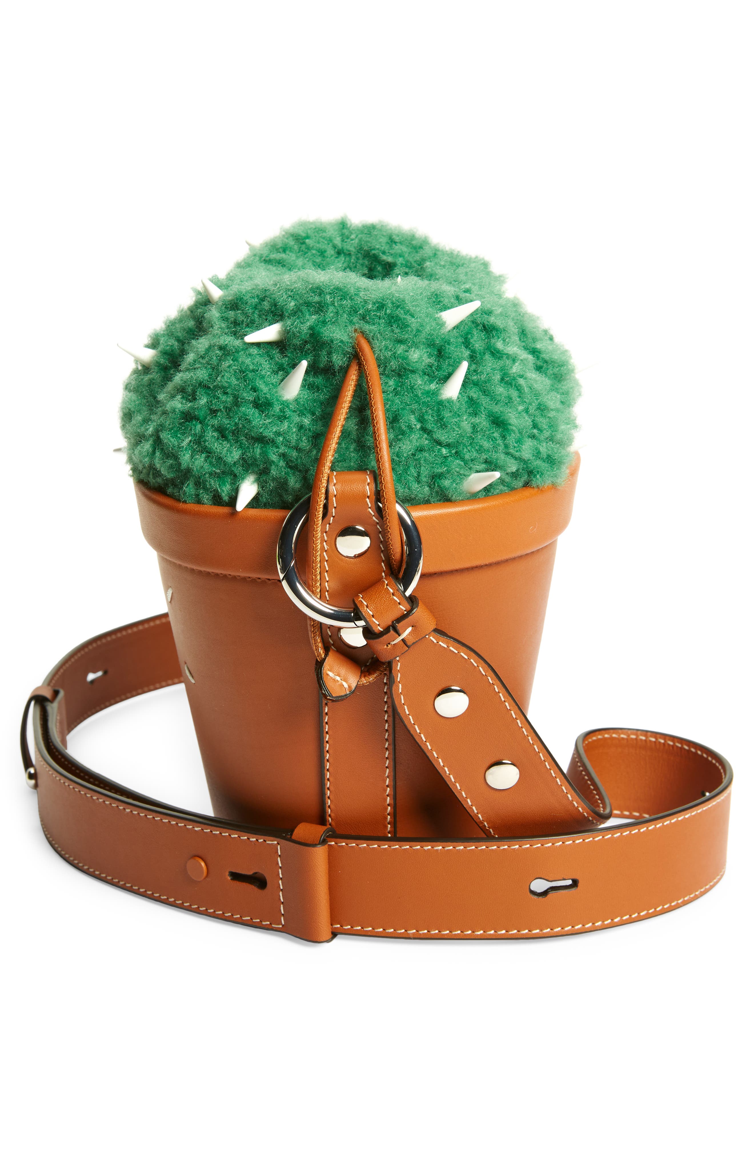 Maison Margiela Cactus Leather & Faux Fur Bucket Bag, Alternate, color, 