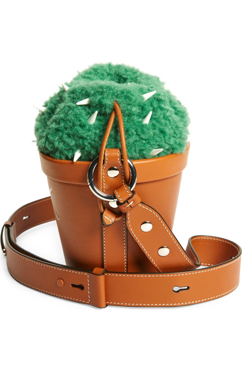 Maison Margiela Cactus Leather & Faux Fur Bucket Bag, Alternate, color,