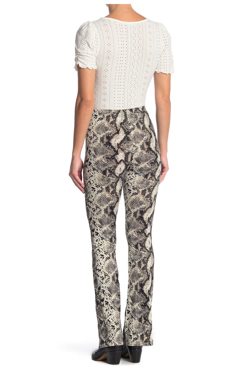Good Luck Gem High Waist Snakeskin Print Flare Pants, Alternate, color,