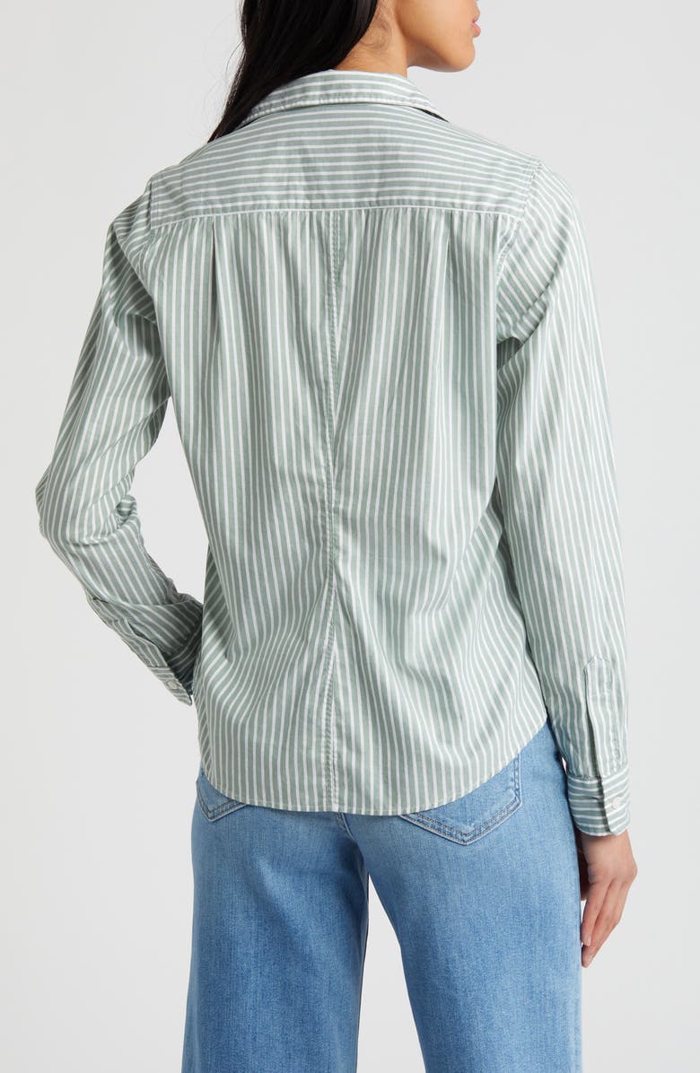 Frank & Eileen Barry Tailored Fit Button-Up Shirt, Alternate, color, Green Stripe