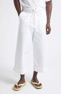 Jacquemus Le Pantalon Marin Belted Cotton Poplin Wide Leg Pants