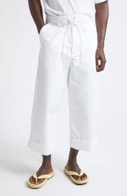 Jacquemus Le Pantalon Marin Belted Cotton Poplin Wide Leg Pants