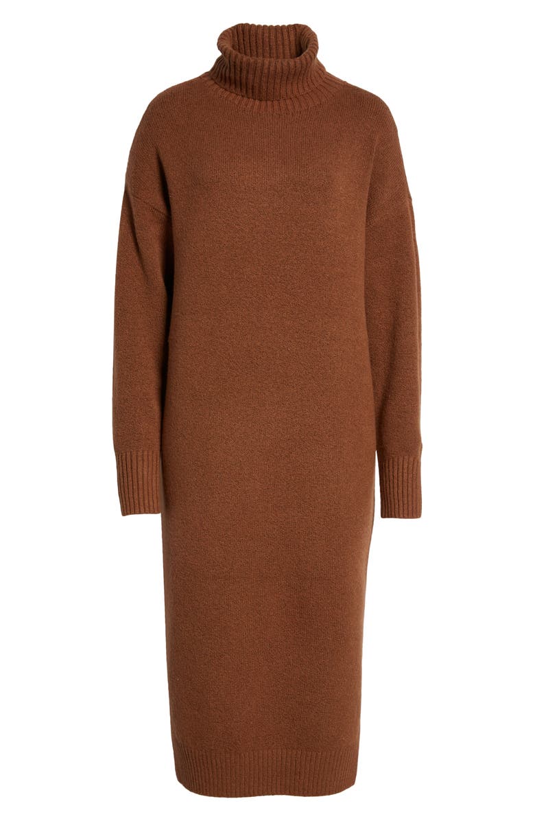 Treasure & Bond Long Sleeve Turtleneck Cotton & Wool Blend Sweater Dress, Alternate, color, 