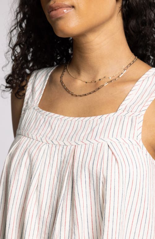 Thread & Supply Lydia Pleated Linen Blend Tank In White