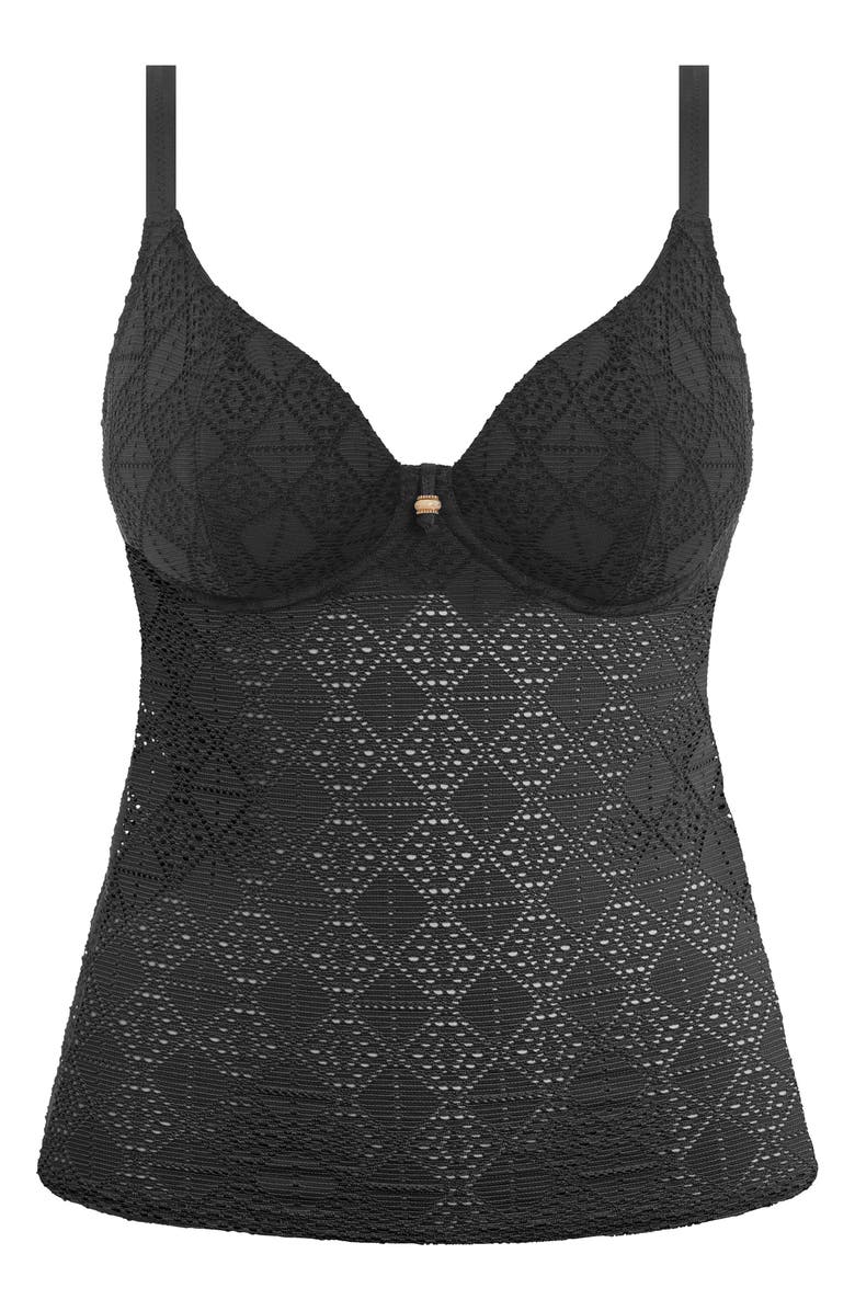 Freya Nomad Nights Underwire Plunge Tankini Top, Alternate, color, Black