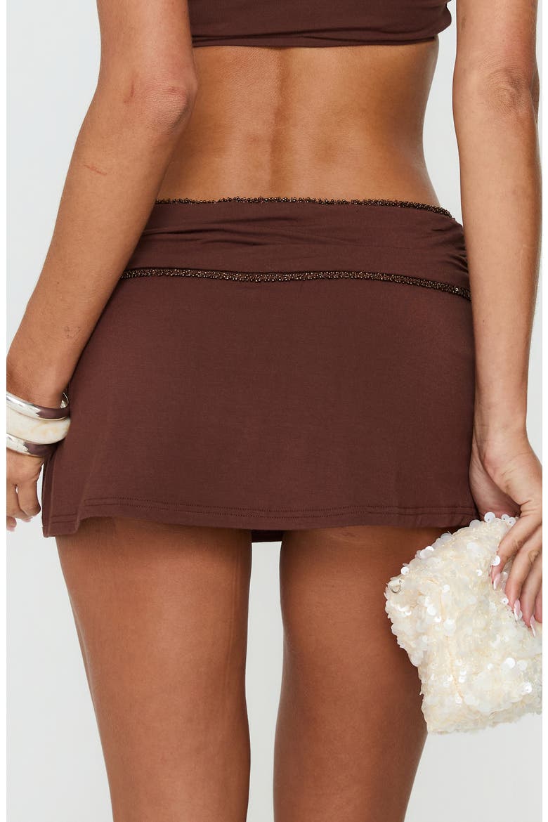 Jannelle Foldover Miniskort, Alternate, color, BROWN