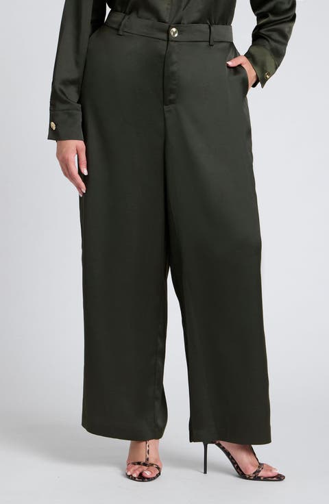 Women's Satin Wide-Leg Pants | Nordstrom