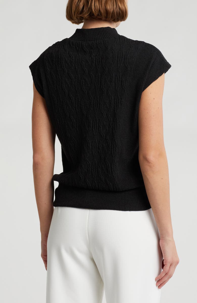 Democracy Cable Stitch Sleeveless Sweater, Alternate, color, Heather Black