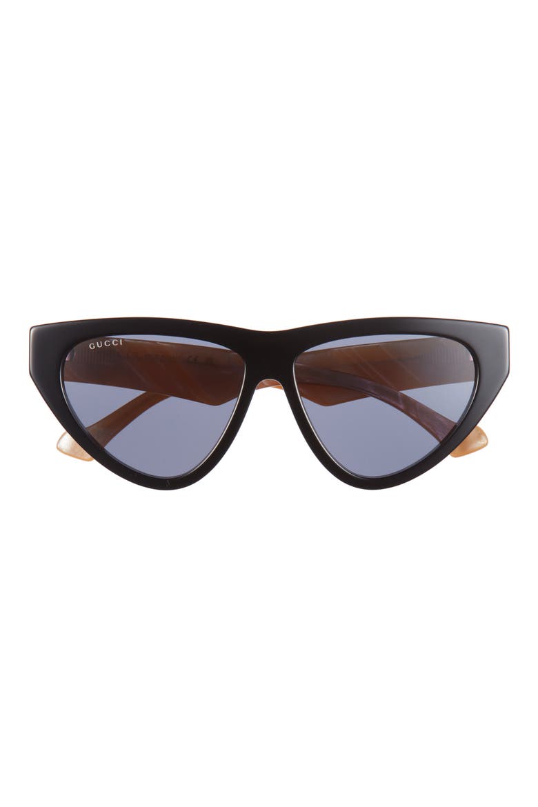58mm Cat Eye Sunglasses, Main, color, BLACK IVORY BLUE