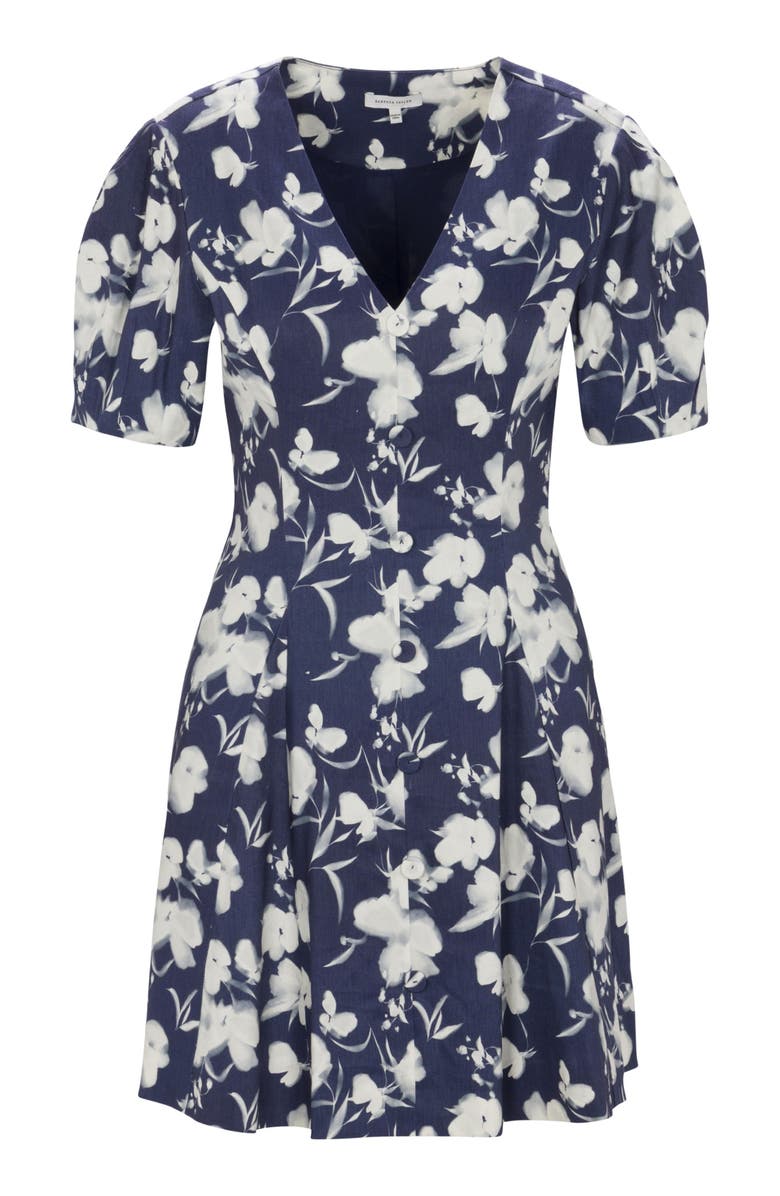 Rebecca Taylor Bea Linen Mini Dress, Alternate, color, Navy Combo