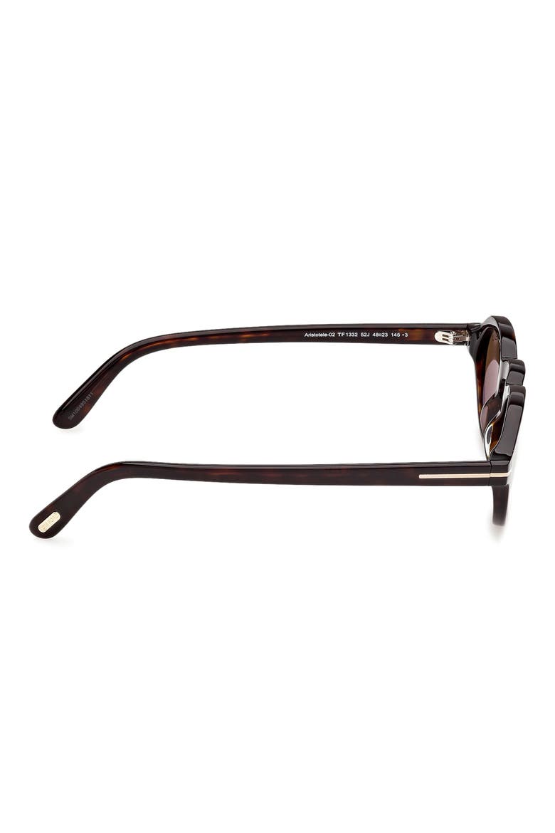 Aristotele 48mm Small Oval Sunglasses, Alternate, color, DARK HAVANA / ROVIEX