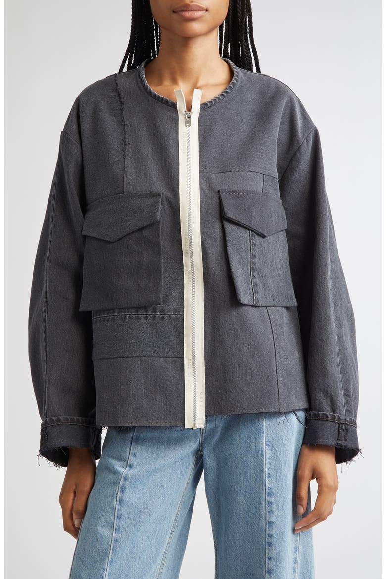 Remake Denim Military Mark II Jacket, Main, color, BLACK