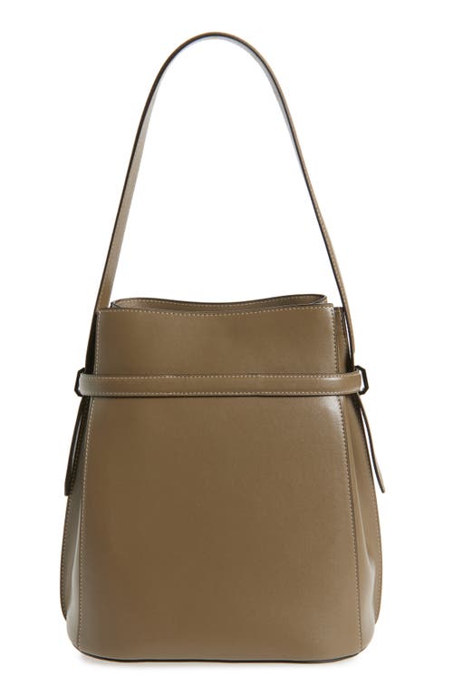 Totême Toteme Belted Leather Bucket Bag In Brown