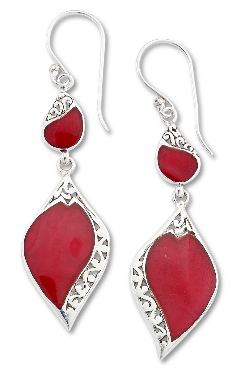 SAMUEL B. Coral Drop Earrings, Main, color, Red
