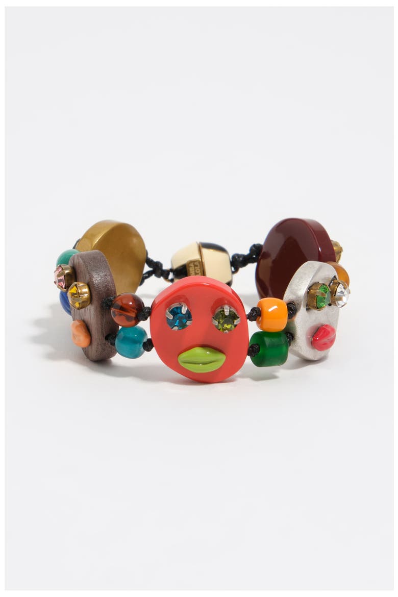 Multicolor Masks And Glass Bracelet, Alternate, color, ORANGE