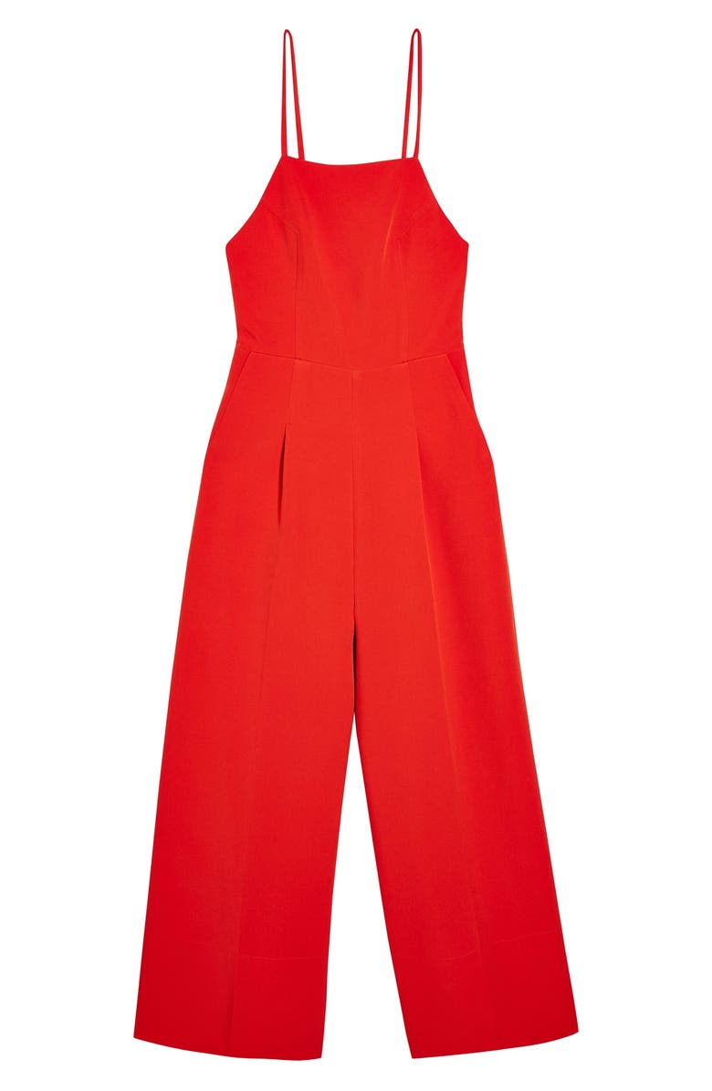 Topshop Strappy Back Wide Leg Jumpsuit, Alternate, color,