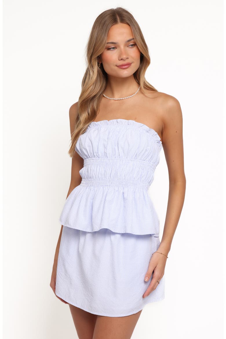 Luna Gingham 2-Piece Crop Top & Skirt Set, Alternate, color, BLUE GINGHAM