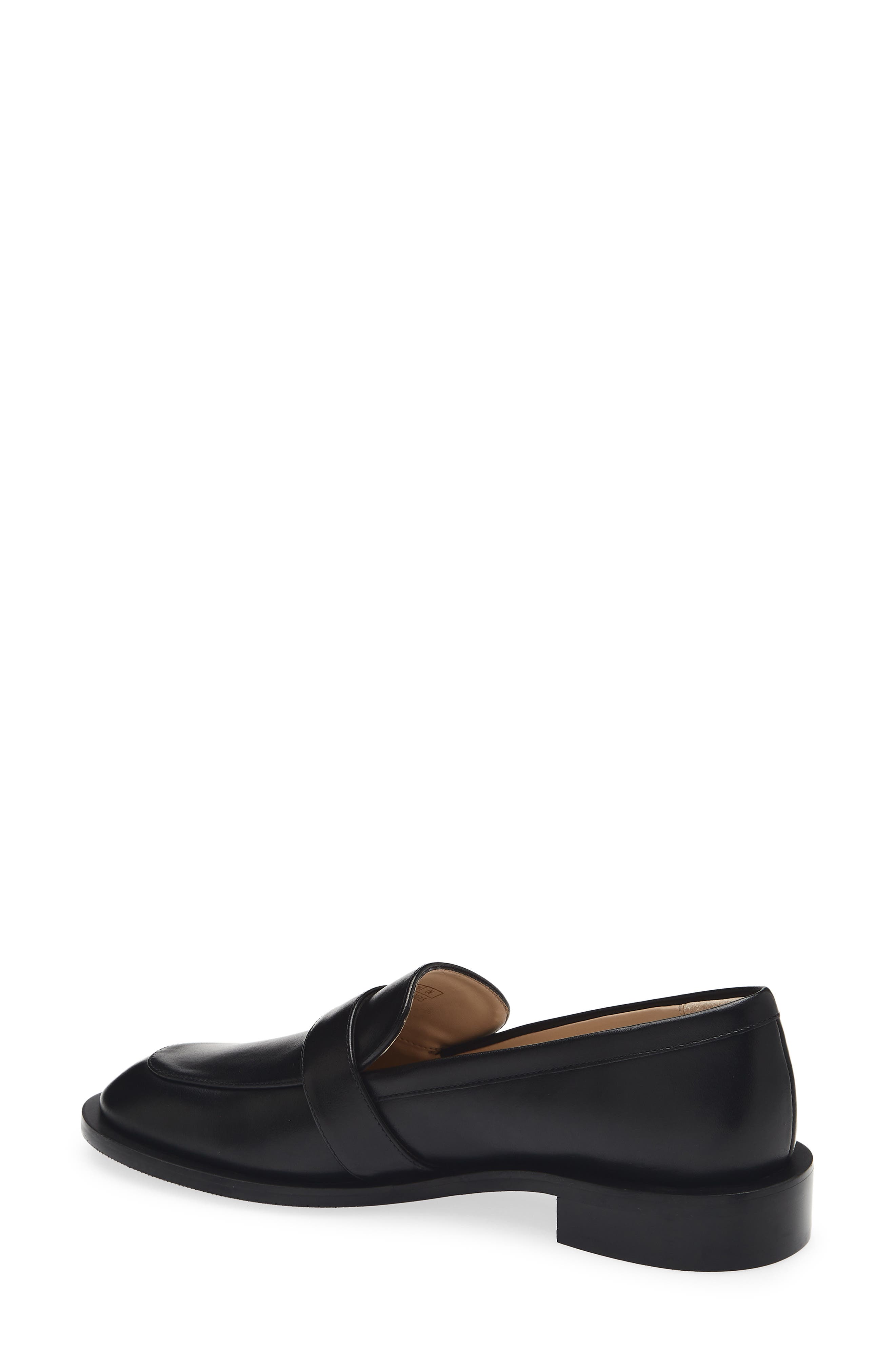 Stuart Weitzman Piper Faux Pearl Buckle Loafer, Alternate, color, Black