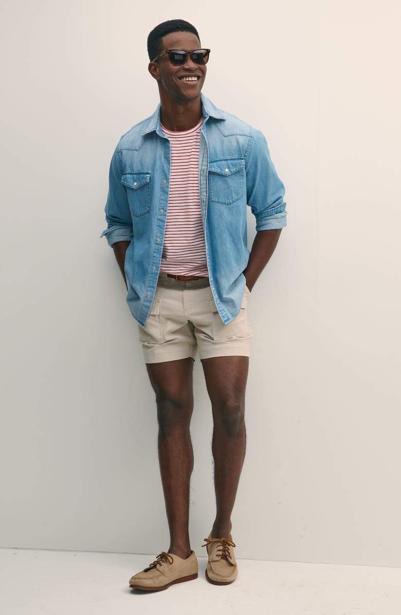 Brooks Brothers Camp Cotton Cargo Shorts, Alternate, color, 