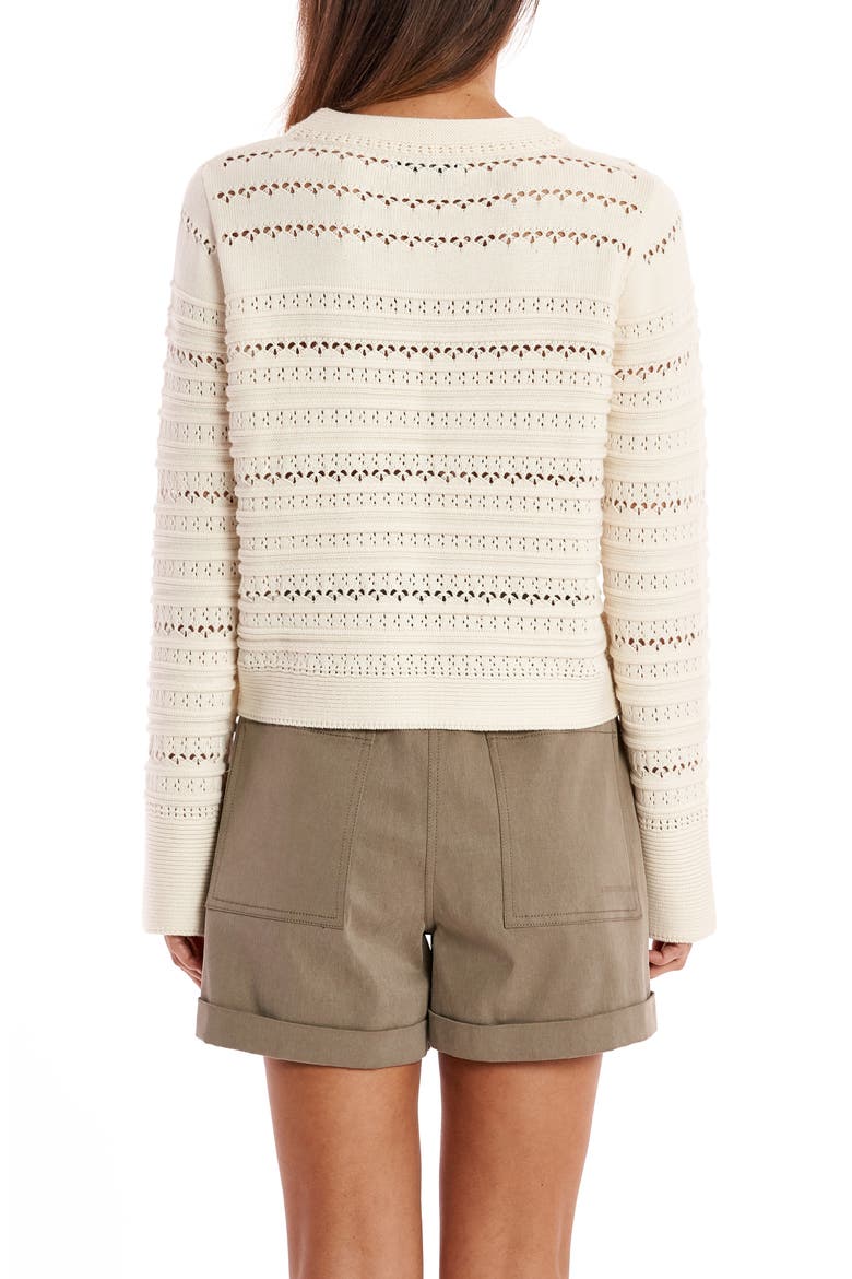 Open Stitch Crewneck Sweater, Alternate, color, IVORY