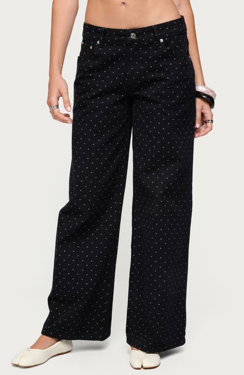 Misha Polka Dot Baggy Wide Leg Jeans