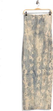 JBQ Flora Strapless Linen Blend Column Dress