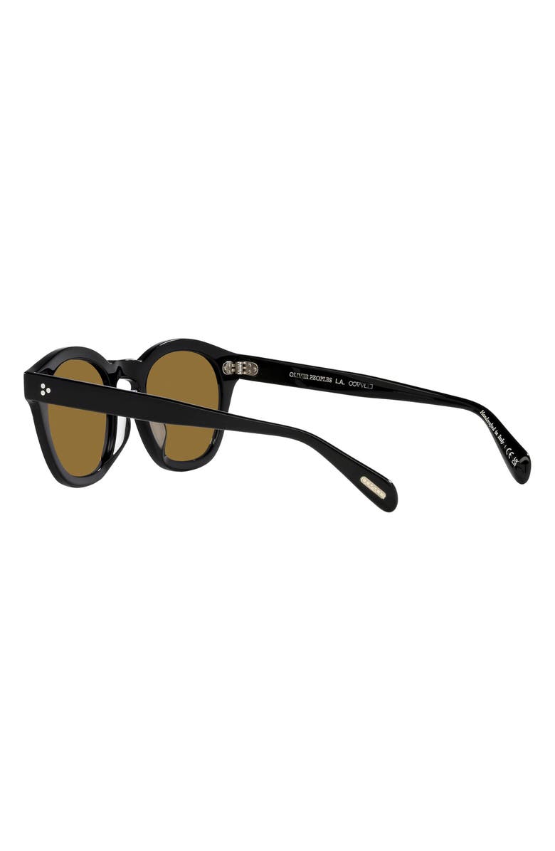 Oliver Peoples Boudreau La 48mm Round Sunglasses, Alternate, color, Black