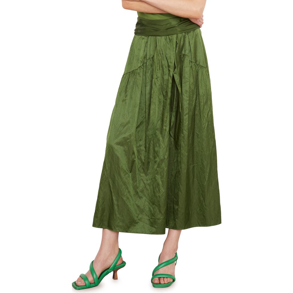 Vince Metallic Smocked Tiered Midi Skirt