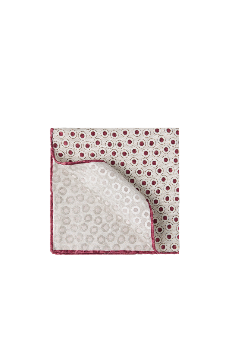 Spotted pattern silk pocket square, Alternate, color, Cherry