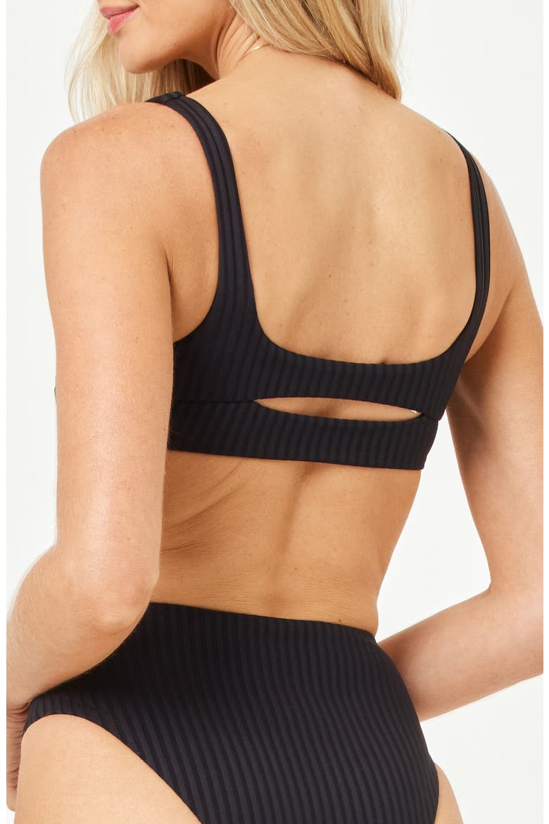 Effie Cutout Bikini Top, Alternate, color, BLACK