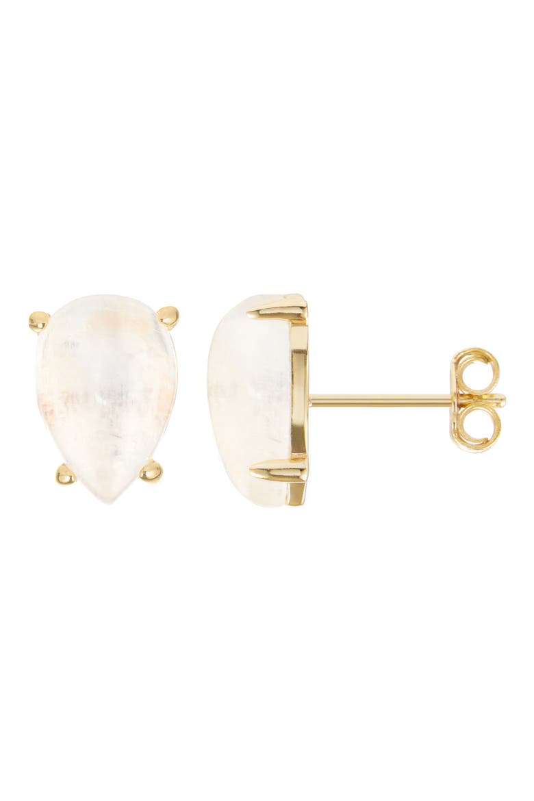Moonstone Pear Stud Earrings, Alternate, color, WHITE