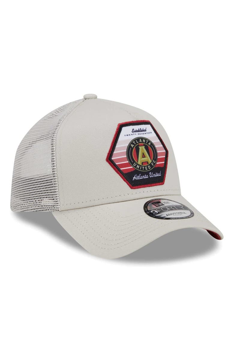 New Era Men's New Era Cream Atlanta United FC Established Patch 9FORTY A-Frame Trucker Adjustable Hat, Alternate, color, Cream