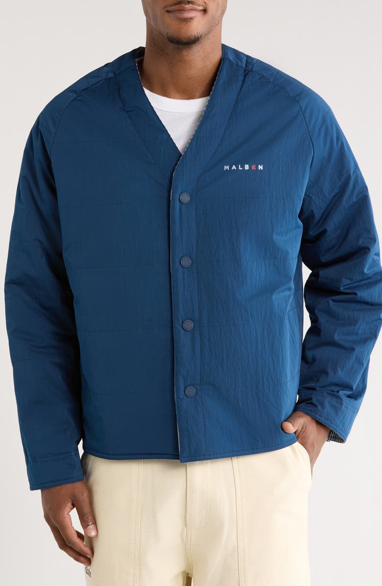 Malbon Golf x CLOT Reversible V-Neck Jacket, Alternate, color, Navy