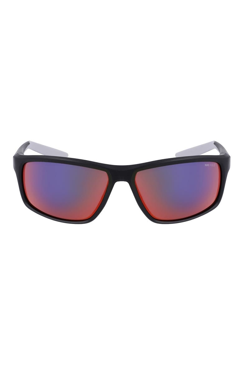 Adrenaline 64mm Rectangular Sunglasses, Main, color, MATTE BLACK/ FIELD TINT