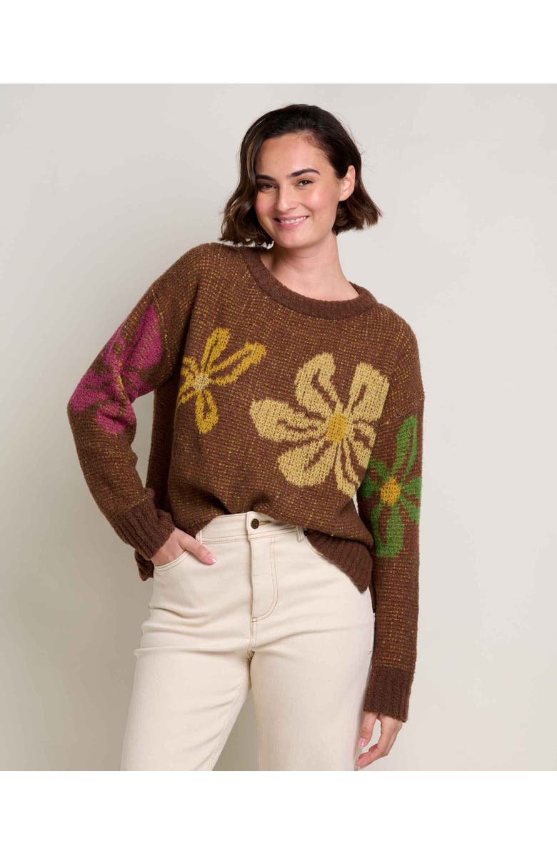 Toad & Co Cotati Dolman Sweater, Main, color, Chestnut Daisies