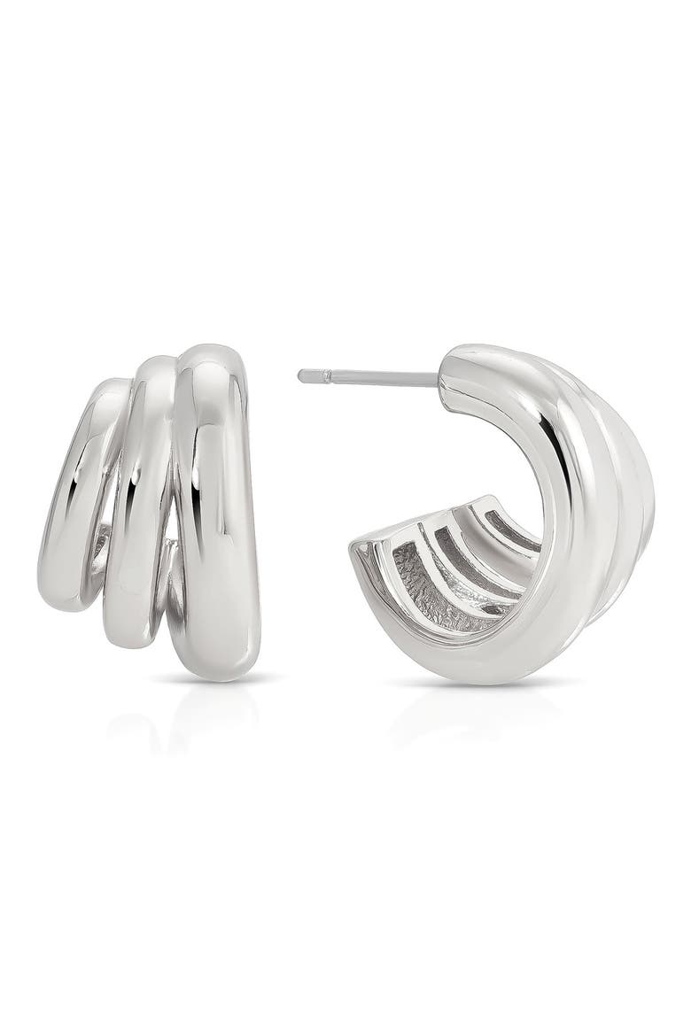 Rooted Vines Small Hoop Earrings, Alternate, color, SILVER
