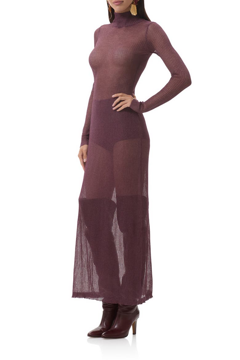 Vilas Long Sleeve Sweater Dress with Shorts, Alternate, color, FIG