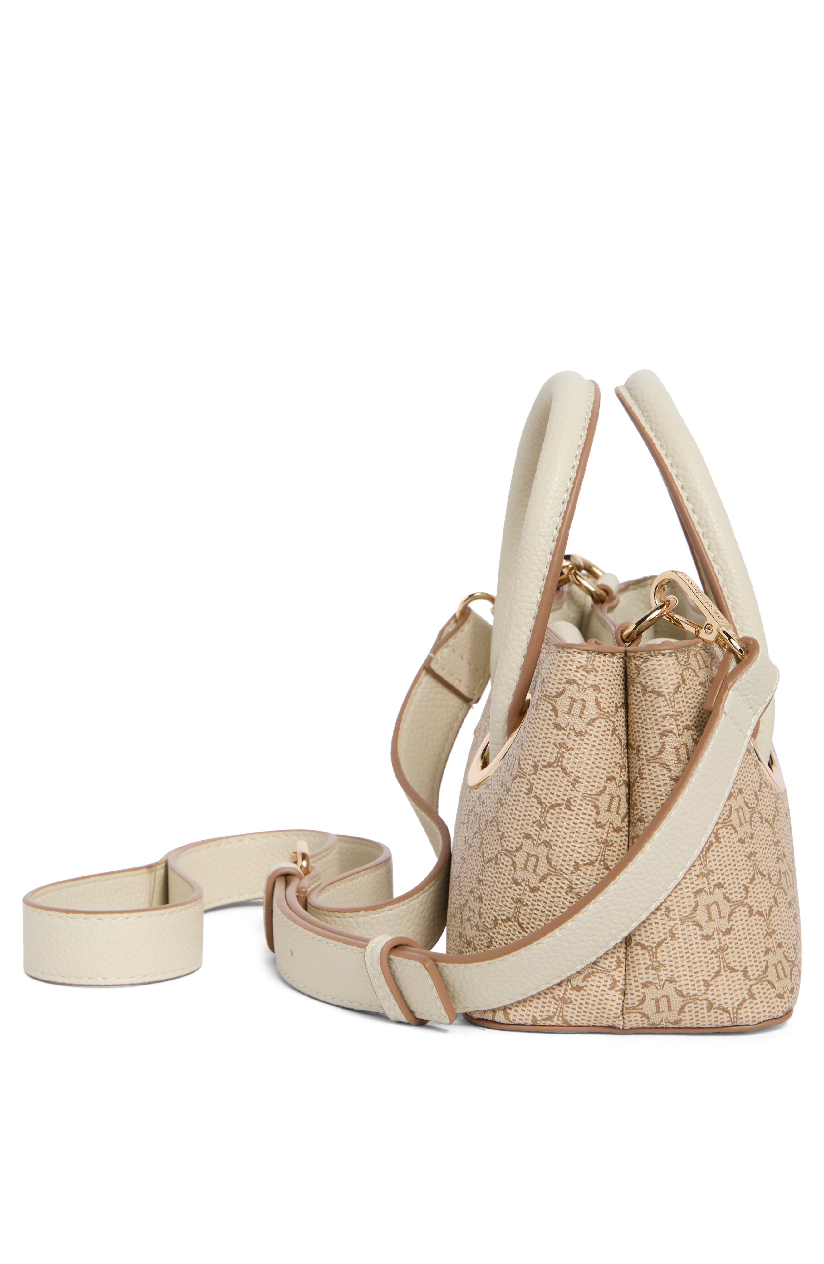 Nanette Lepore Mini Satchel Bag, Alternate, color, Almond Logo-Rice